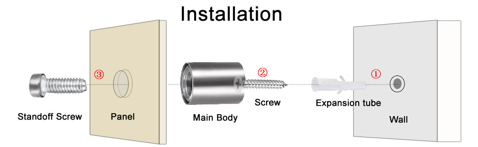 Wall Mount Acrylic Sign Standoff Screws Holders Glass Nails - 8pcs (12x53mm)