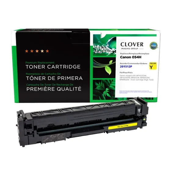 Clover Remanufactured High Yield Yellow Toner Cartridge for Canon 054H (3025C001)