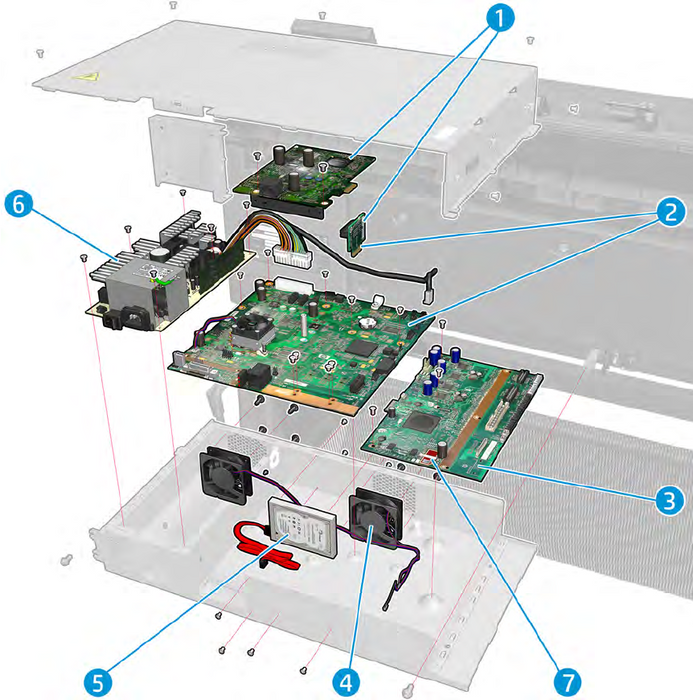 Formatter power w/ Riser and w/ HDD - For the T930, T1530 Series (L2Y22-67006)