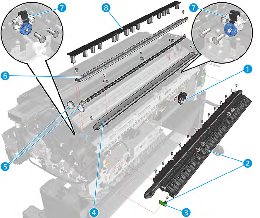 Second Starwheel Rail - For the HP DesignJet T930, T1530, T2530 Series (CR357-67098)