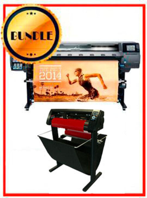 BUNDLE - HP Latex 360 64" Printer - Recertified (90 Days Warranty) + 53" 3 ARMS Contour Cut Vinyl Cutter w/ VinylMaster Cut Software - New