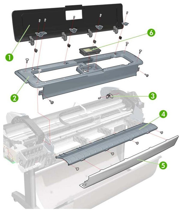 Top cover for the HP DesignJet T1200, T7100, T770 Series (CH538-67026)