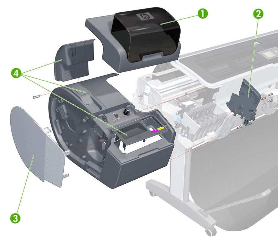 Left side cover for the HP DesignJet Z5200 Series (CQ113-67004)