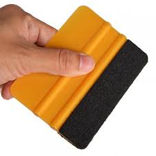 Vinyl Wrap Felt Squeegee Medium Hardness (10cm x 7cm) - 1pcs (Blue/Gold)