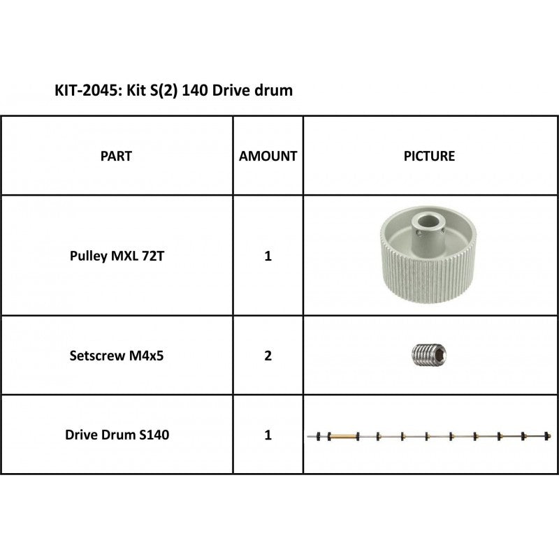 Drive Drum Kit for Summa S140 Series (KIT-2045)
