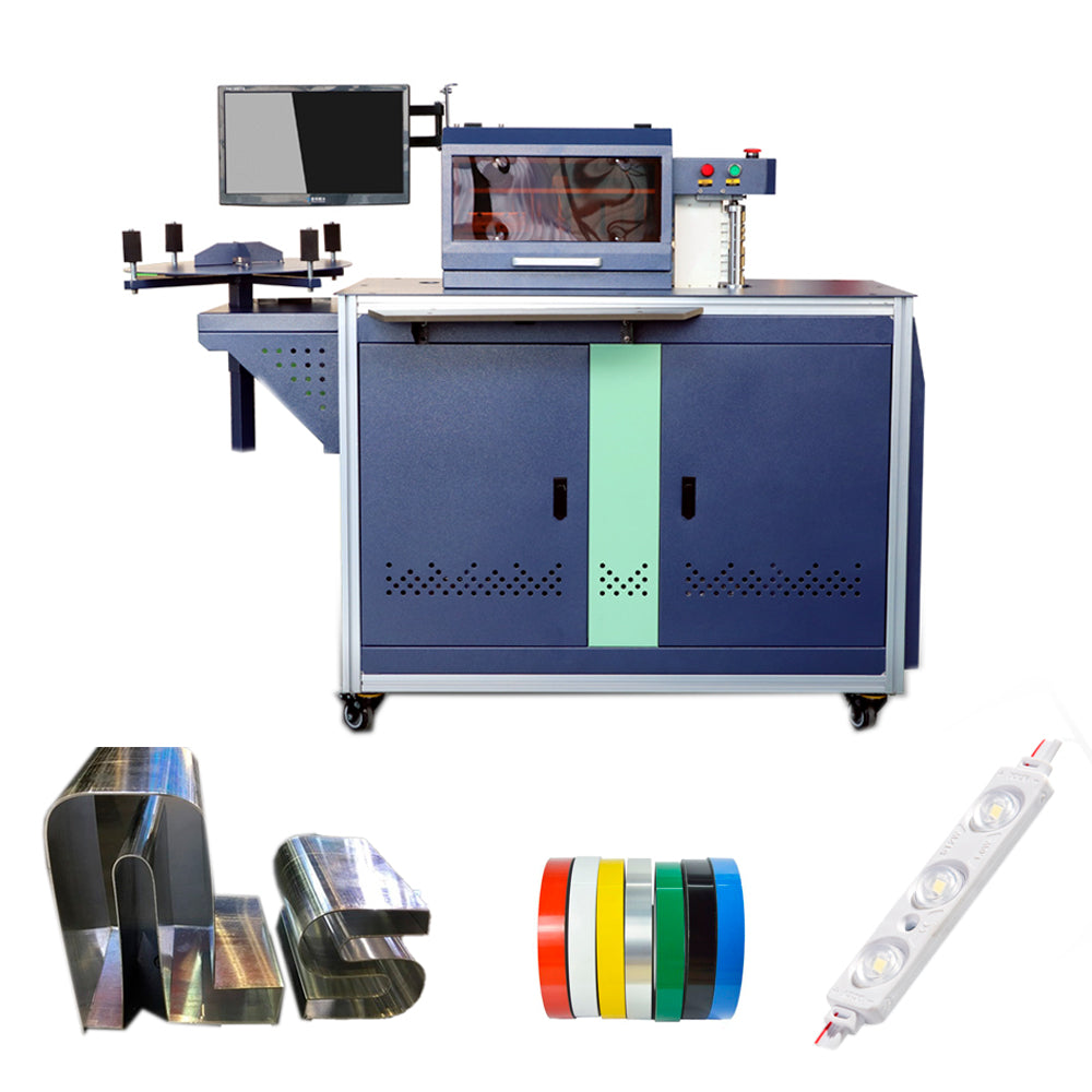 Automatic CNC Channel Letter Bender-for Aluminum + Thickened 110mm (4.3&quot;) x 100m (328ft) Roll Aluminum Tape (White/Black) + LED module (200pcs)