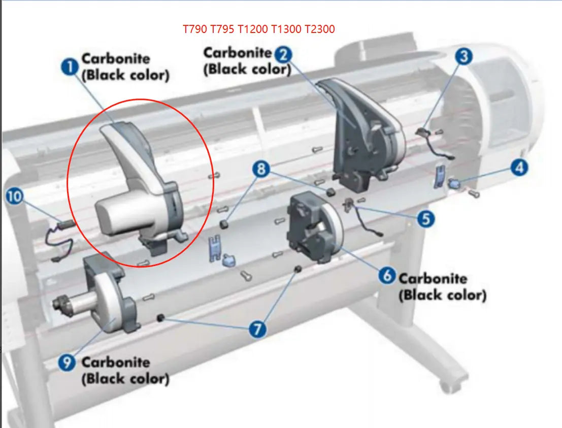 Upper Right Support for the HP DesignJet Z5400, Z2600, Z5600 Series (E1L21–67004)