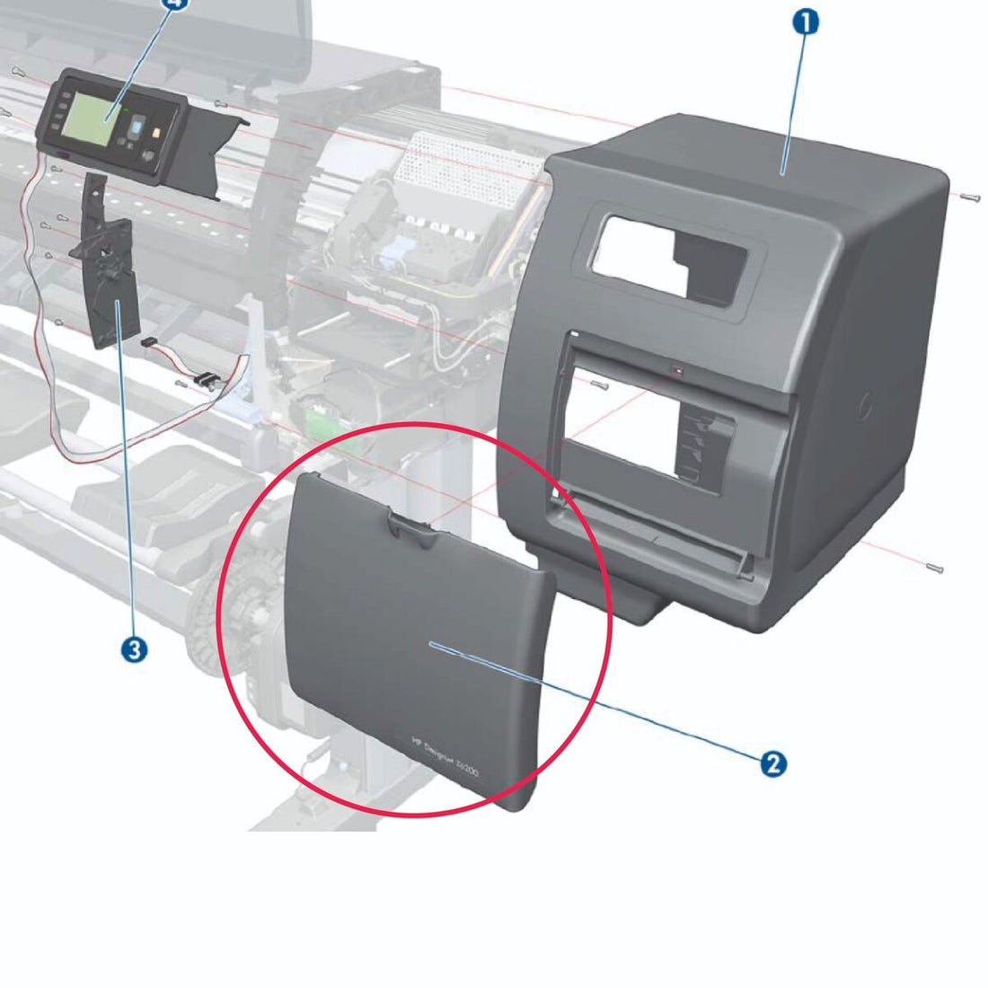 Right Service Station Door for the HP DesignJet Z6800 Series (F2S72-67007)