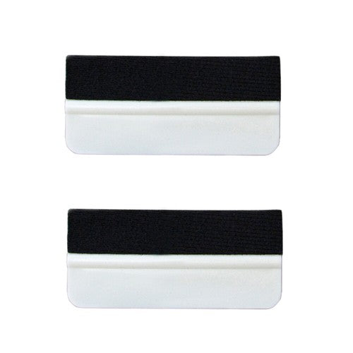 Mini Vinyl Wrap Plastic Felt Edge Squeegee (10cm x 4.5cm) - 100pcs (White/Gold/Gray)