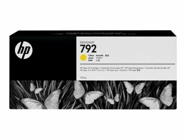 HP 792 Yellow Latex Ink Cartridge 775ml for Designjet L26500, L28500 - CN708A