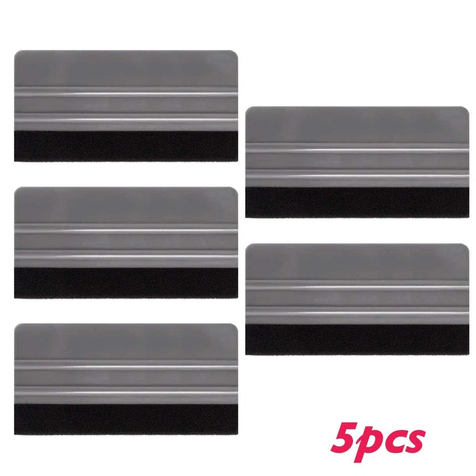 Vinyl Wrap Felt Edge Squeegee with Knife Tools (Gray - 15.3cm x 7.5cm) - 5pcs