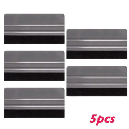 Vinyl Wrap Felt Edge Squeegee with Knife Tools (Gray - 15.3cm x 7.5cm) - 5pcs