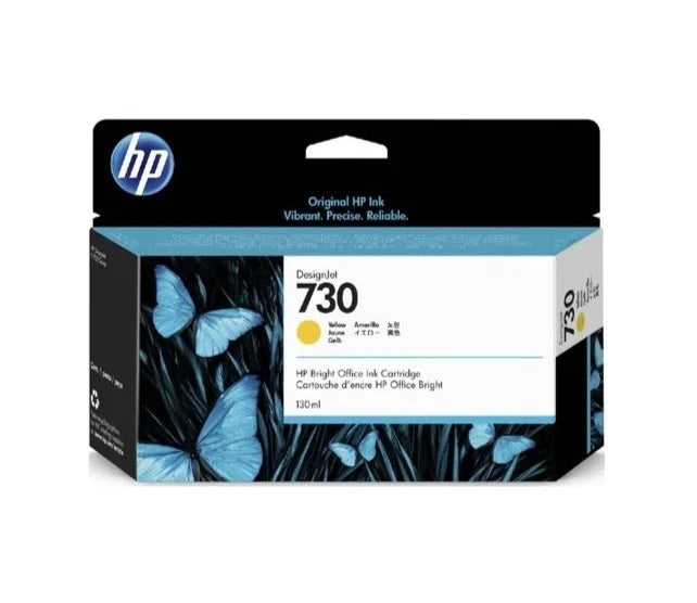 HP 730 130-ml Yellow DesignJet Ink Cartridge for HP DesignJet T1600, T1600dr, T1700, T1700dr, T2600, T2600dr - P2V64A