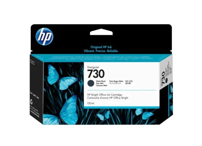 HP 730 130-ml Matte Black DesignJet Ink Cartridge for HP DesignJet T1600, T1600dr, T1700, T1700dr, T2600, T2600dr - P2V65A