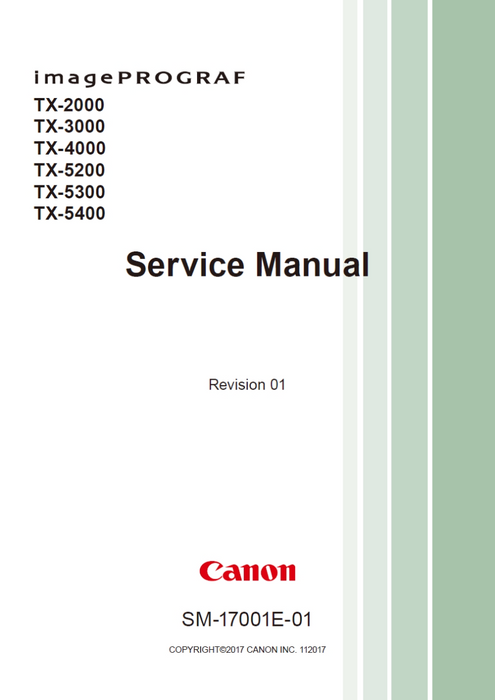 Canon imagePROGRAF TX-2000 TX-3000 TX-4000 TX-5200 TX-5300 TX-5400 Service Manual