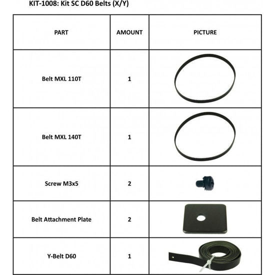 Summa KIT-1008 - Kit SC D60 Belts (X/Y)