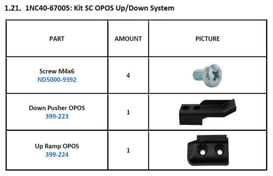 SummaCut kit SC OPOS Up/Down System - 1NC40-67005