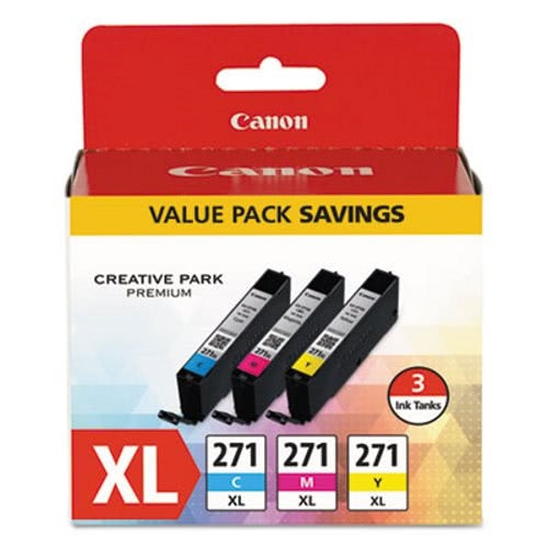 Canon CLI-271 XL Cyan, Magenta &amp; Yellow 3 Ink Pack - 0337C005