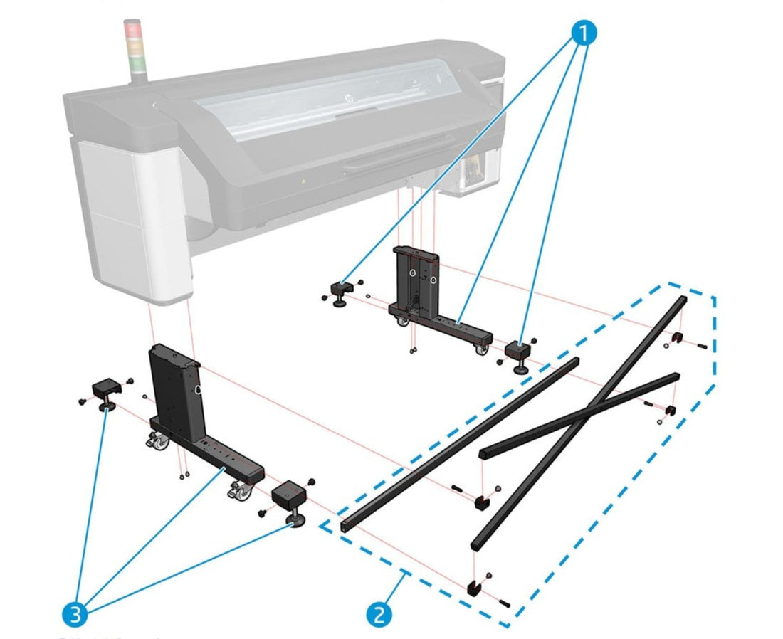 Right foot assembly for HP Latex 700W and 800W Printer (Y0U21-67186)