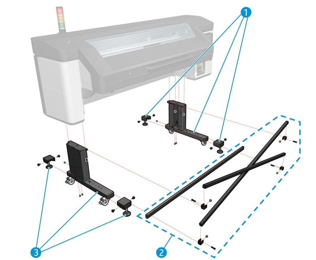 Footbrace assembly for HP Latex 700W and 800W Printer (Y0U21-67163) - New