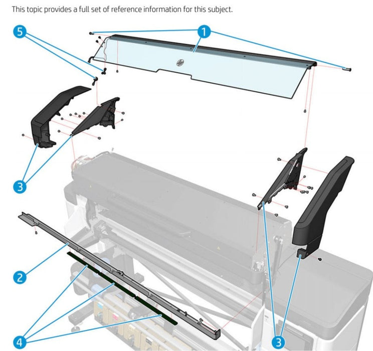 Curing Lateral Covers for the HP Latex 800/800W Series (Y0U21-67093) - New