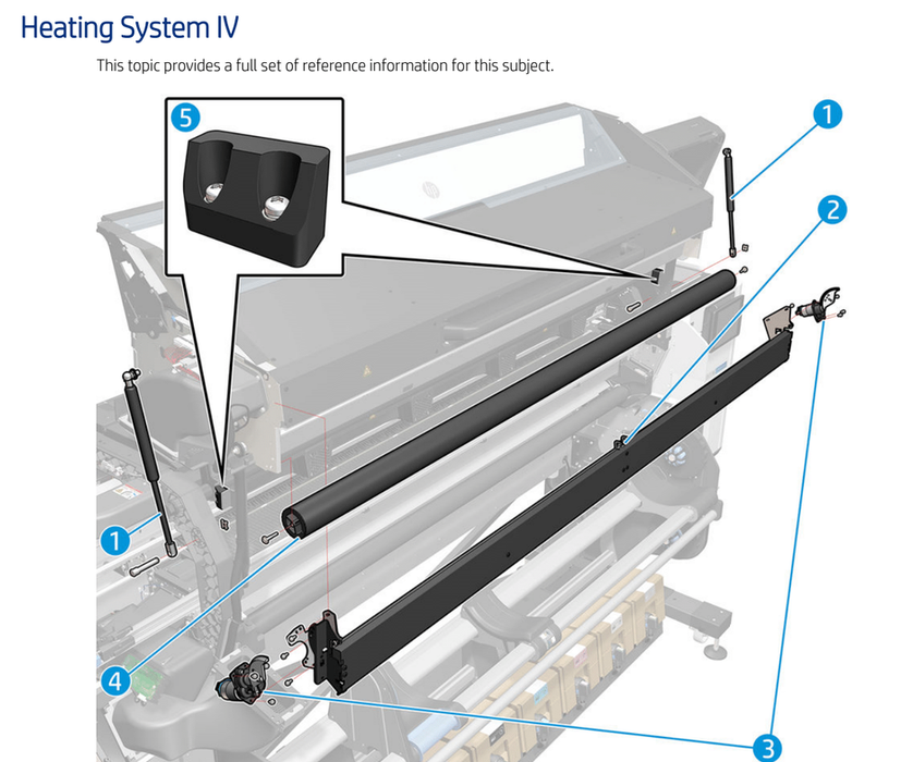 Vapor Curtain Bar for HP Latex 700 and 800 Printer (Y0U21-67032)