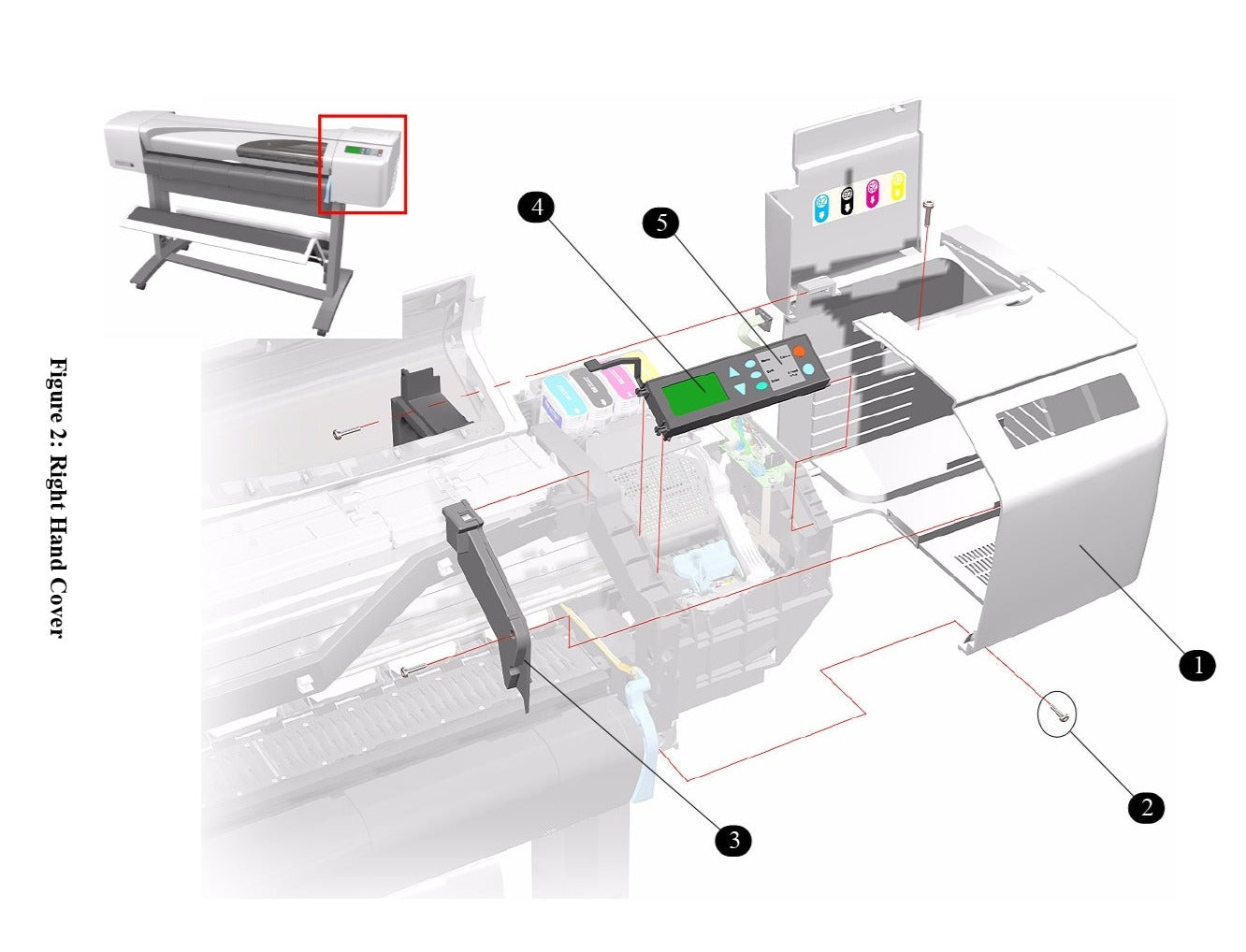 Plastite screw - For the HP DesignJet 500, 510, 700, 750, 800, T1200, T7200, Z6610, Z6810, 2000CP, 2500CP Series (0591-0090)