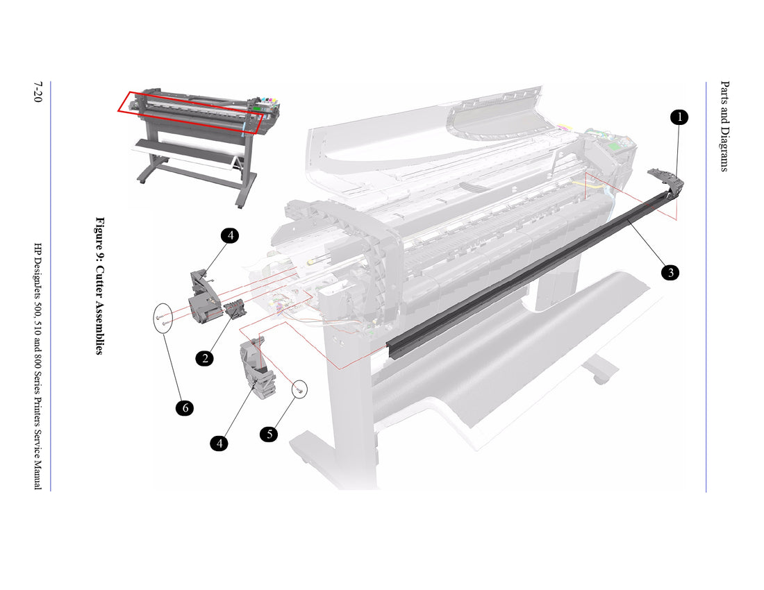 C7769-60390 Cutter assembly for HP DesignJet 510, 500, 800 Series