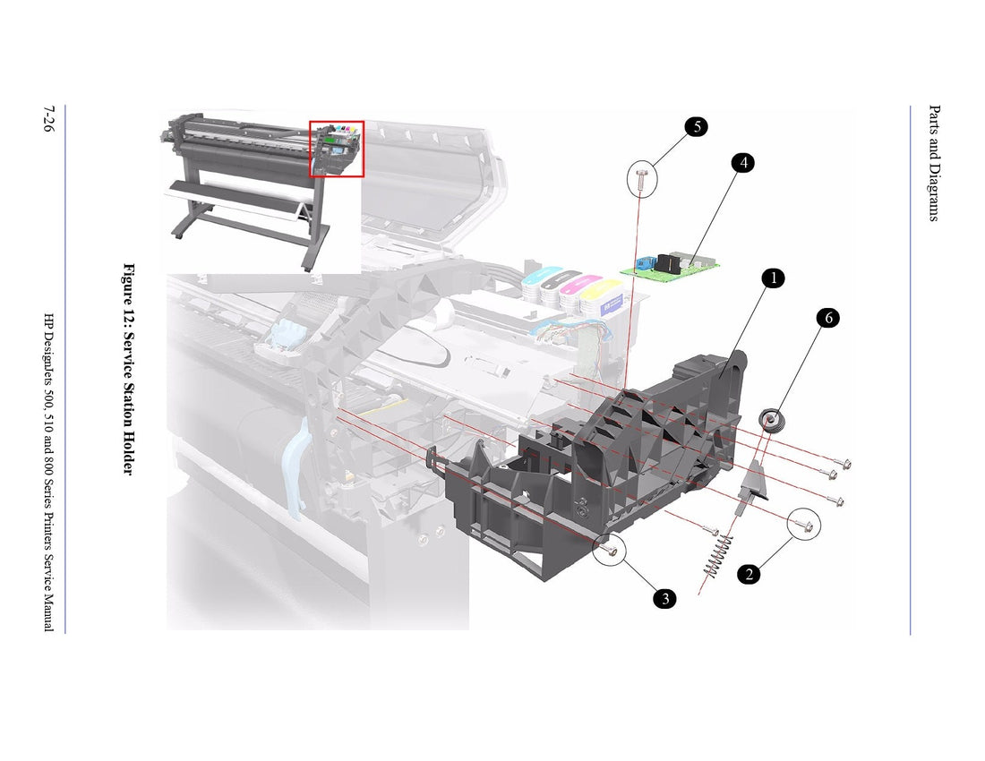 ﻿Interconnect PC board  - For HP DesignJet 510, 500, 800 plotters (C7769-60385)