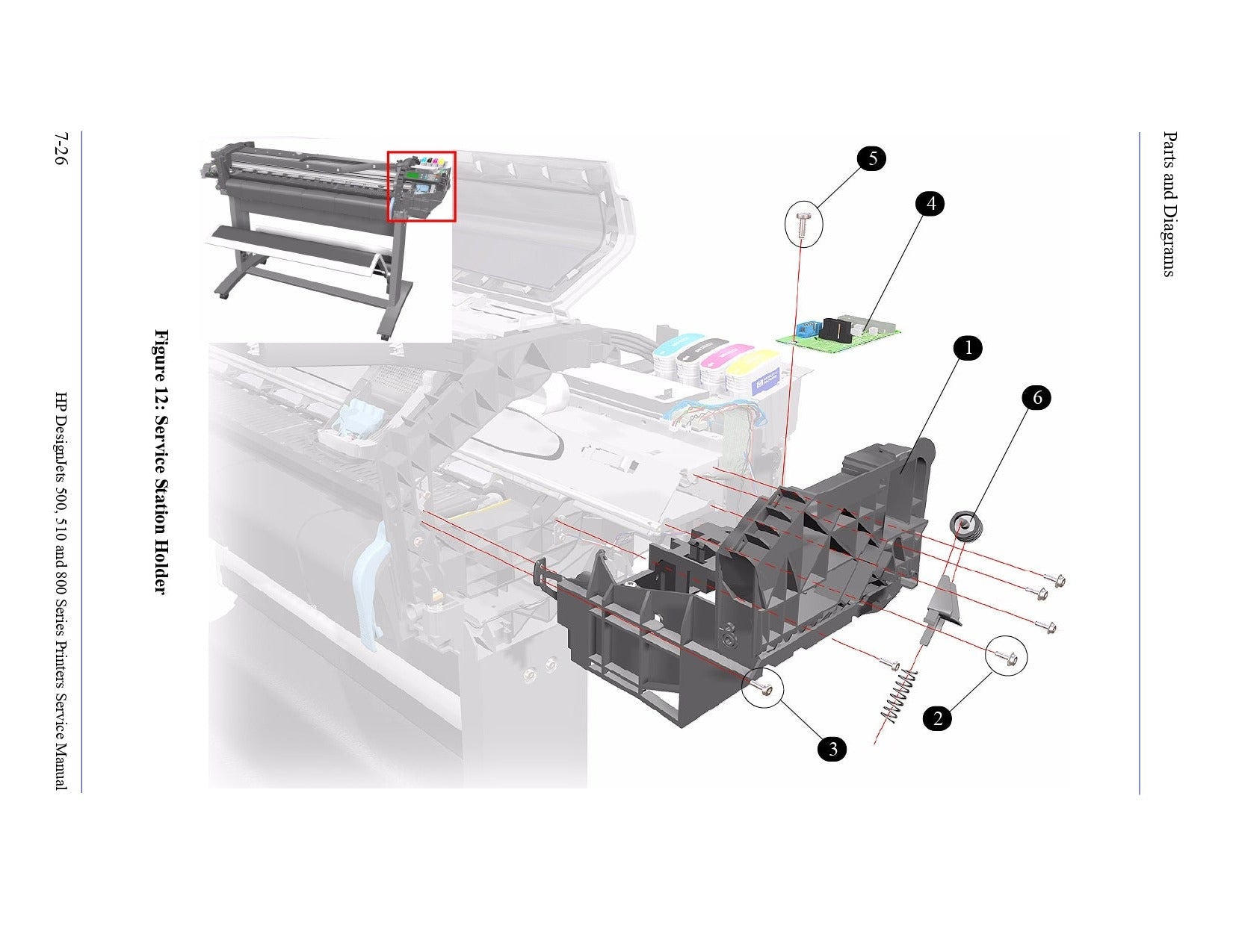 ﻿Interconnect PC board  - For HP DesignJet 510, 500, 800 plotters (C7769-60385)