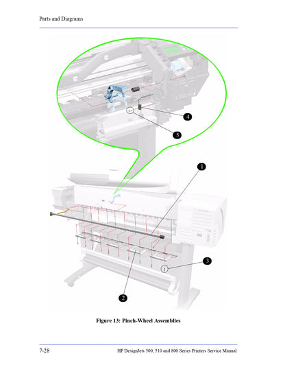 Pinch-Arm Mechanism for the 42-inch Designjet 500/510/800 printer series (C7770-60015)