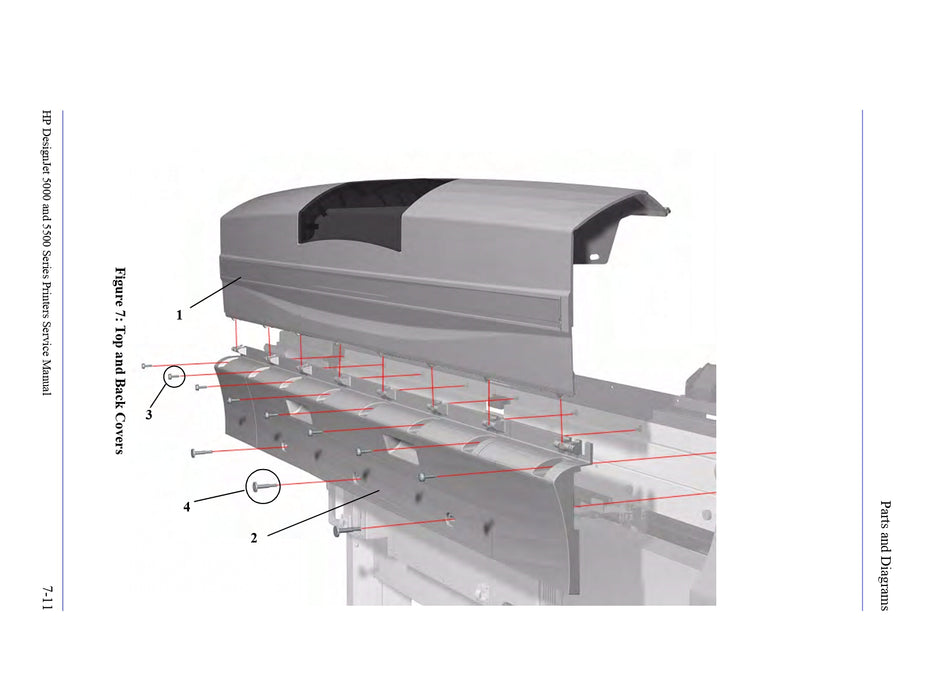Back Cover (60" Model) for HP DesignJet 5000/5500 Printers (C6095-60141)