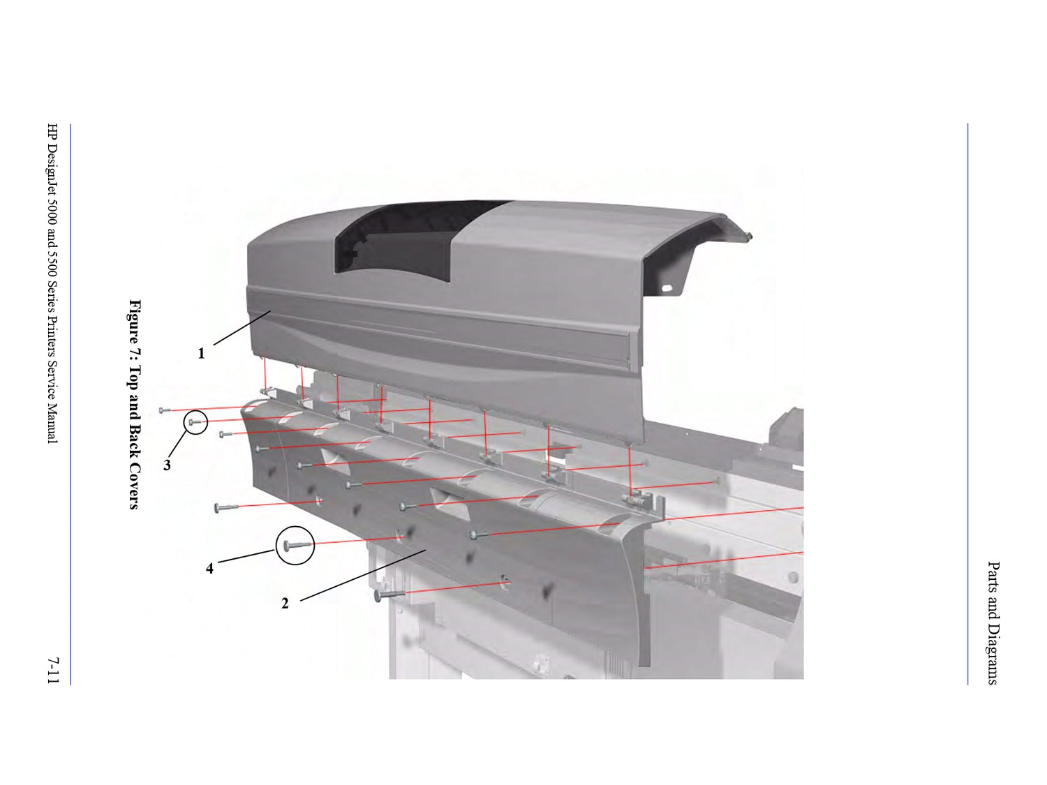 Back Cover (42&quot; Model) for HP DesignJet 5000/5500 Printers (C6090-60037)