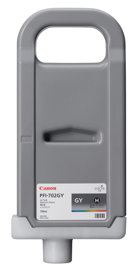 Canon PFI-702GY Gray Ink Tank (700ml) for imagePROGRAF iPF8100, iPF9100 - 2221B001AA