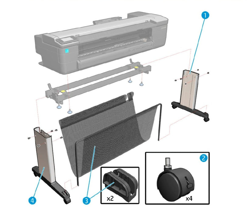 Stand Basket SV kit for the HP DesignJet T730, T830 Series (F9A30-67058)