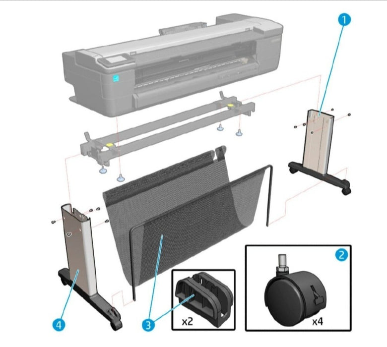 Stand Right Leg Assy for the HP DesignJet T730, T830 Series (F9A30-67057)