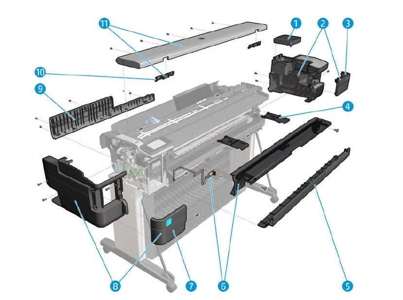 CANDELA Left Cover MFP SV kit for the HP DesignJet T830 Printers (F9A30-67012)