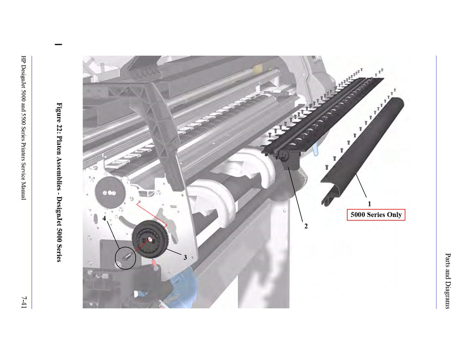 Front Platen Assembly for HP DesignJet 5000/5500 Printers - 42" Model (C6090-60079)