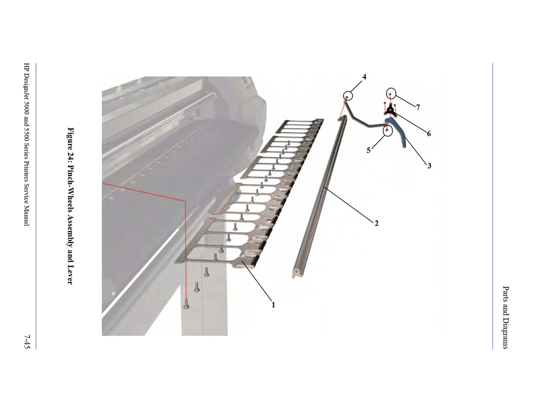 Pinch Assembly for 60-inch HP DesignJet 5000/5500 Printers (C6095-60181)