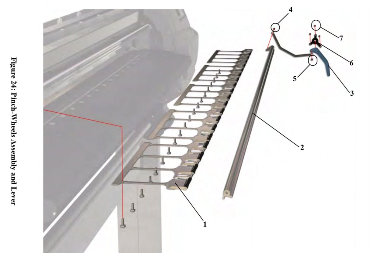 Paperr Release Lever for HP DesignJet 5000/5500 Printers (C6090-60102) - New