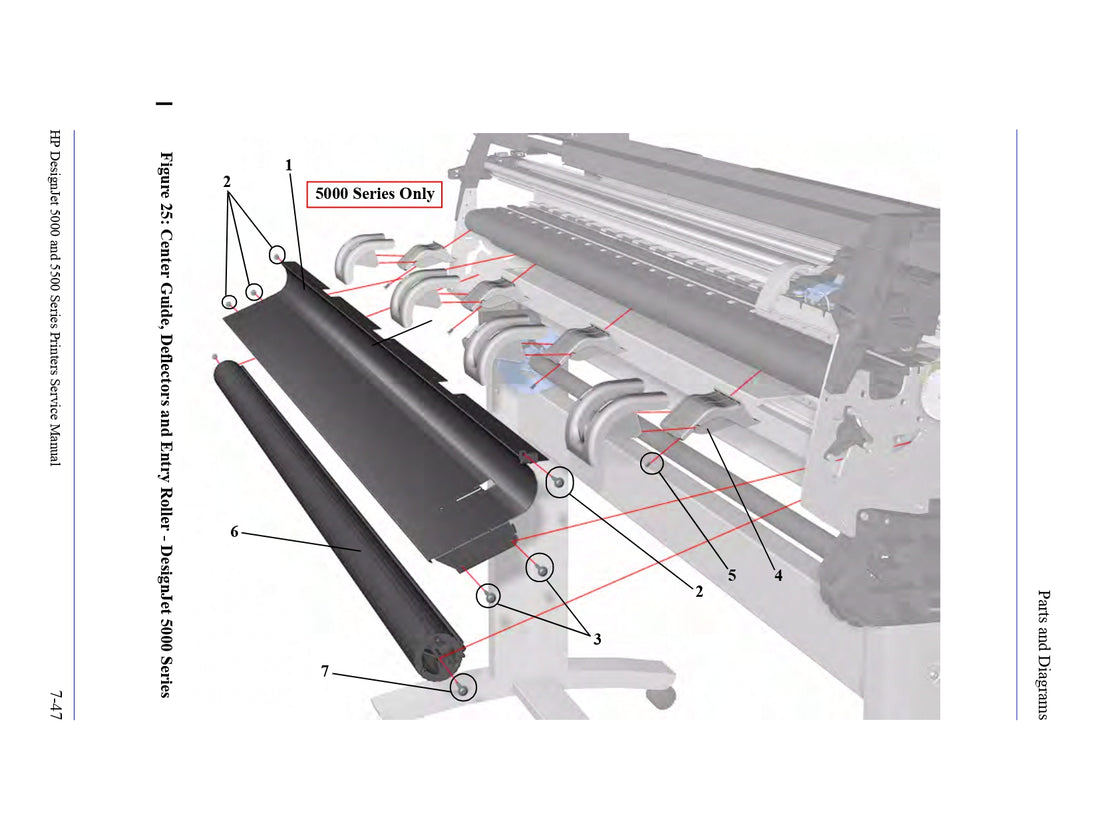 Center Guide for 60-inch HP DesignJet 5000/5500 Printers (C6095-60180)