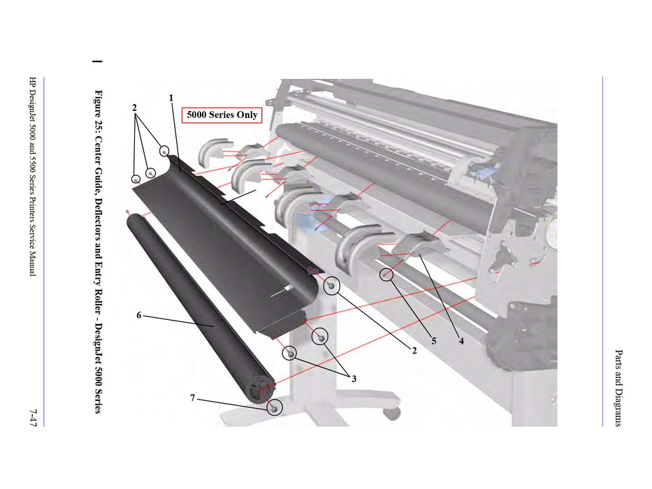 Center Guide for 42-inch HP DesignJet 5000/5500 Printers (C6090-60075)