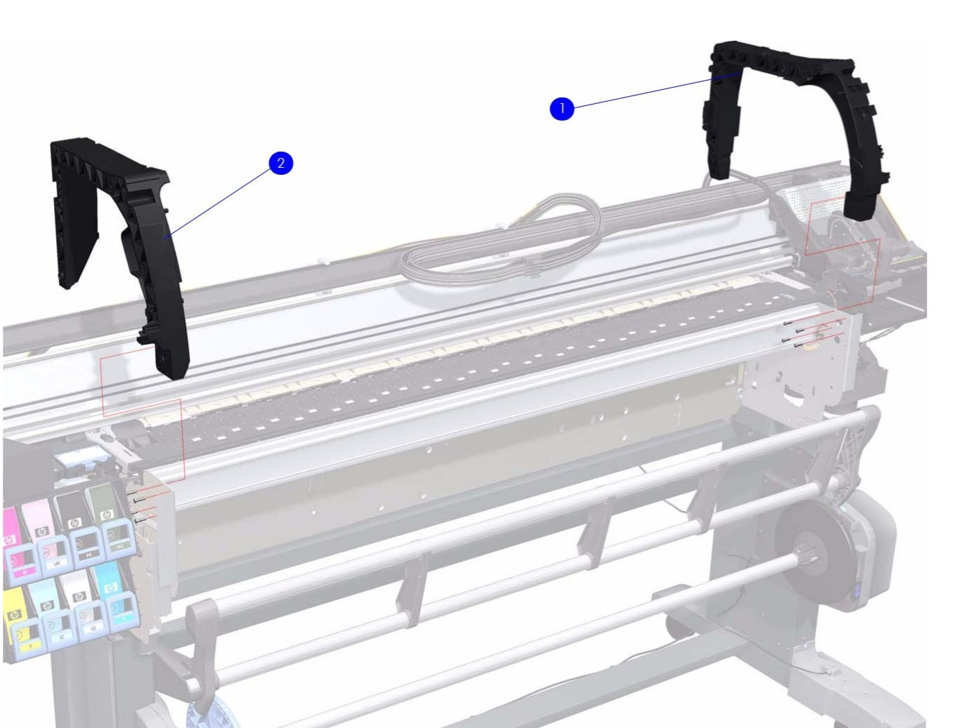 Right-side arc assembly - For HP DesignJet Z6100, 4020, 4000, 4520, 4500 Series (Q1273-60097)