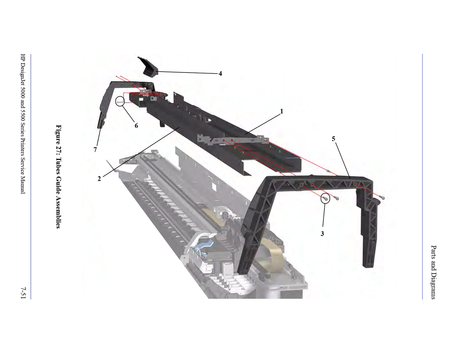 Tube Guide Door for HP DesignJet 5000/5500 Printers (C6090-60272)