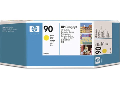 HP 90 400-ml Yellow DesignJet Ink Cartridge for the HP DesignJet 4000, 4020, 4500, 4520 Printers (C5065A) - Partially Used