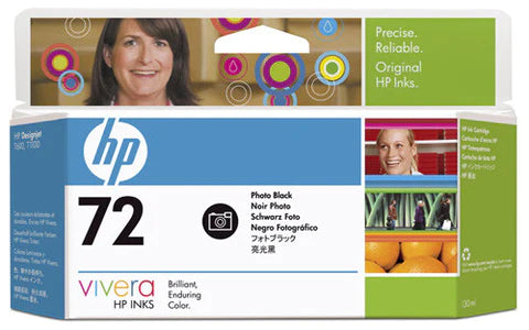 HP 72 130-ml Photo Black DesignJet Ink Cartridge for DesingJet T620, T770, T790, T795, T1100, T1120. T1200, T1300 - C9370A Partially Used