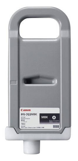 Canon PFI-703MBK Matte Black Ink Tank (700ml) for imagePROGRAF iPF810, iPF810 PRO, iPF815, iPF815 MFP, iPF815 MFP M40, iPF820, iPF820 PRO, iPF825, iPF825 MFP, iPF825 MFP M40 - 2962B001AA
