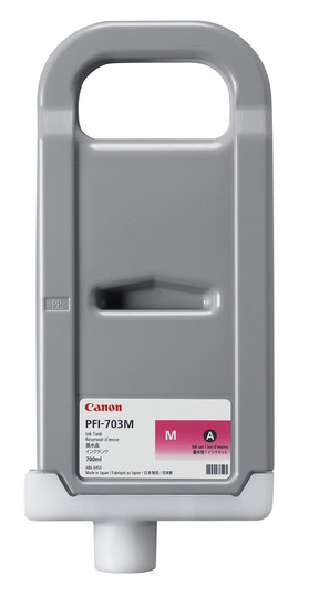 Canon PFI-703M Magenta Ink Tank (700ml) for imagePROGRAF iPF810, iPF810 PRO, iPF815, iPF815 MFP, iPF815 MFP M40, iPF820, iPF820 PRO, iPF825, iPF825 MFP, iPF825 MFP M40 - 2965B001AA