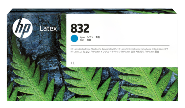 HP 832 1-Liter Cyan Ink Cartridge for Latex 700, 700W - 4UV76A