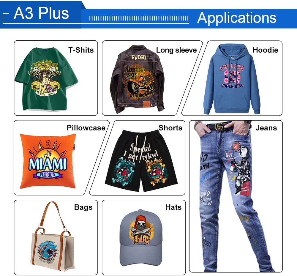 PLK L805 A3 DTF Transfer Printer with Roll Feeder, Direct to Film Print-Preheating T-Shirt Printing Machine for Fabrics and Hoodies (DTF Printer + Oven)